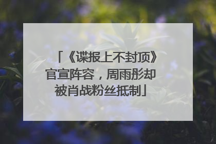 《谍报上不封顶》官宣阵容，周雨彤却被肖战粉丝抵制