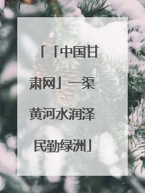 「中国甘肃网」一渠黄河水润泽民勤绿洲