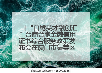 “白鹭英才融创汇”台商台胞金融信用证书综合服务政策发布会在厦门市集美区成功举办