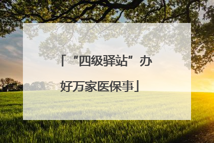 “四级驿站”办好万家医保事