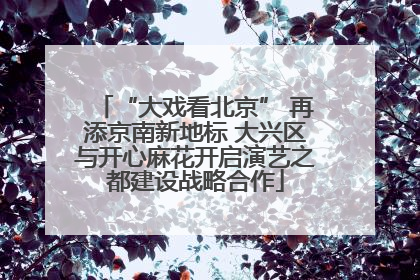“大戏看北京” 再添京南新地标 大兴区与开心麻花开启演艺之都建设战略合作