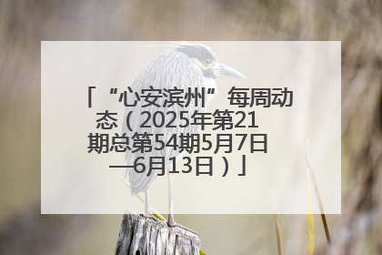 “心安滨州”每周动态（2025年第21期总第54期5月7日—6月13日）