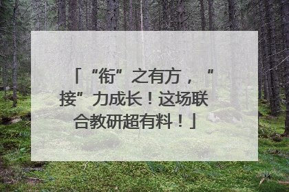 “衔”之有方，“接”力成长！这场联合教研超有料！