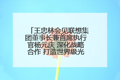 王忠林会见联想集团董事长兼首席执行官杨元庆 深化战略合作 打造世界级光电子信息产业集群