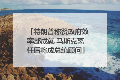 特朗普称赞政府效率部成就 马斯克离任后将成总统顾问