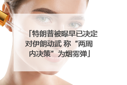 特朗普被曝早已决定对伊朗动武 称“两周内决策”为烟雾弹