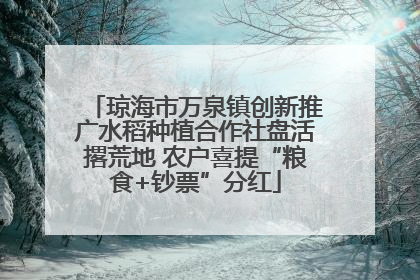 琼海市万泉镇创新推广水稻种植合作社盘活撂荒地 农户喜提“粮食+钞票”分红