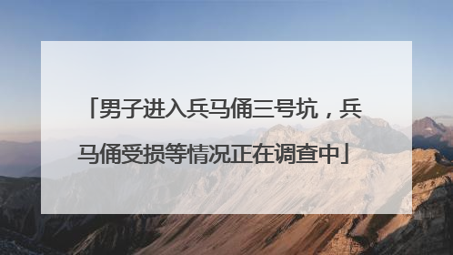 男子进入兵马俑三号坑，兵马俑受损等情况正在调查中