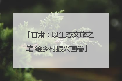 甘肃：以生态文旅之笔 绘乡村振兴画卷