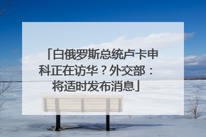 白俄罗斯总统卢卡申科正在访华？外交部：将适时发布消息