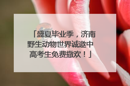 盛夏毕业季，济南野生动物世界诚邀中高考生免费撒欢！