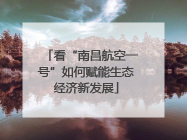 看“南昌航空一号”如何赋能生态经济新发展