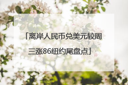 离岸人民币兑美元较周三涨86纽约尾盘点