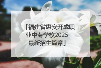 福建省惠安开成职业中专学校2025最新招生简章