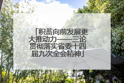 积蓄向前发展更大推动力——三论贯彻落实省委十四届九次全会精神