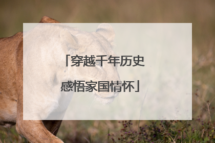 穿越千年历史 感悟家国情怀
