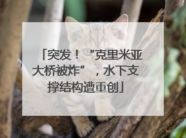 突发！“克里米亚大桥被炸”，水下支撑结构遭重创