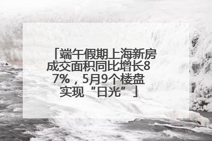 端午假期上海新房成交面积同比增长87%，5月9个楼盘实现“日光”