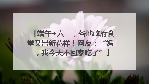端午+六一，各地政府食堂又出新花样！网友：“妈，我今天不回家吃了”