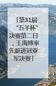 第31届“五羊杯”决赛第二日，王禹博率先挺进冠亚军决赛