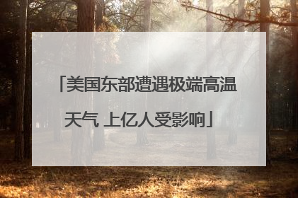 美国东部遭遇极端高温天气 上亿人受影响