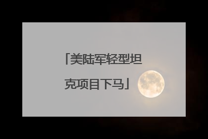 美陆军轻型坦克项目下马