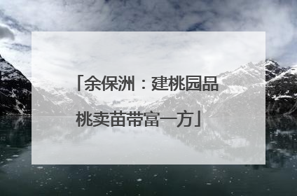 余保洲：建桃园品桃卖苗带富一方