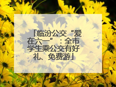 临汾公交“爱在六一”：全市学生乘公交有好礼、免费游