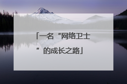 一名“网络卫士”的成长之路