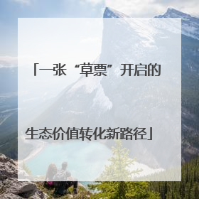 一张“草票”开启的生态价值转化新路径