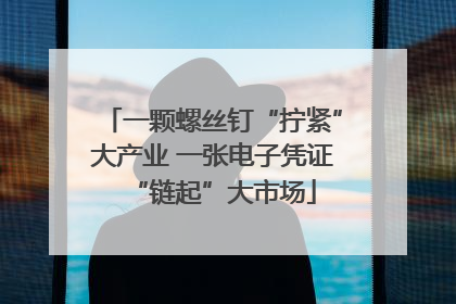 一颗螺丝钉“拧紧”大产业 一张电子凭证“链起”大市场