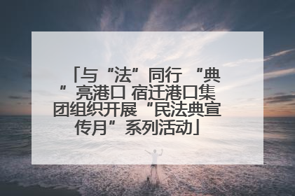 与“法”同行 “典”亮港口 宿迁港口集团组织开展“民法典宣传月”系列活动