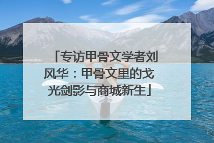 专访甲骨文学者刘风华：甲骨文里的戈光剑影与商城新生