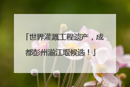 世界灌溉工程遗产，成都彭州湔江堰候选！