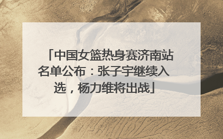 中国女篮热身赛济南站名单公布：张子宇继续入选，杨力维将出战