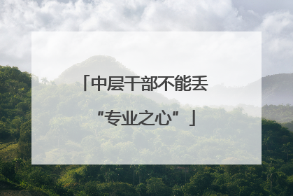 中层干部不能丢“专业之心”