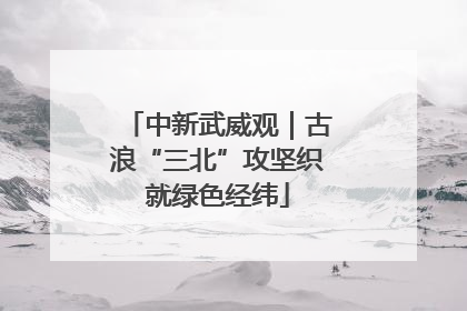中新武威观｜古浪“三北”攻坚织就绿色经纬