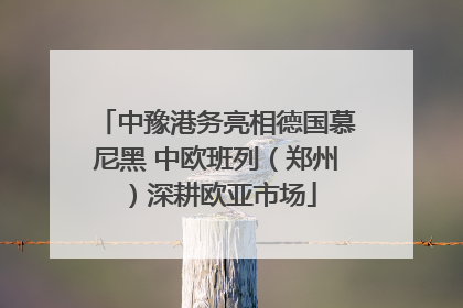 中豫港务亮相德国慕尼黑 中欧班列（郑州）深耕欧亚市场