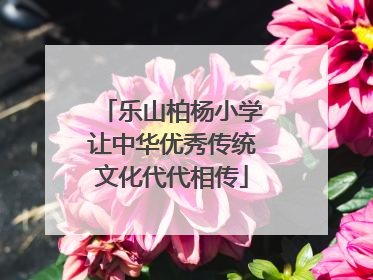 乐山柏杨小学让中华优秀传统文化代代相传