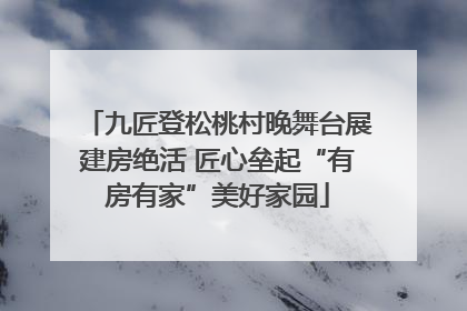 九匠登松桃村晚舞台展建房绝活 匠心垒起“有房有家”美好家园