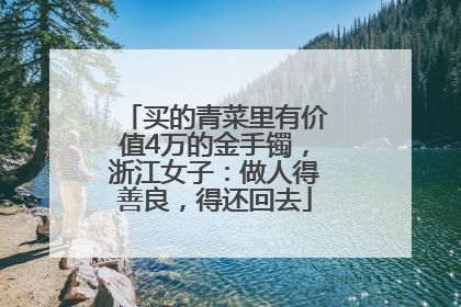 买的青菜里有价值4万的金手镯，浙江女子：做人得善良，得还回去