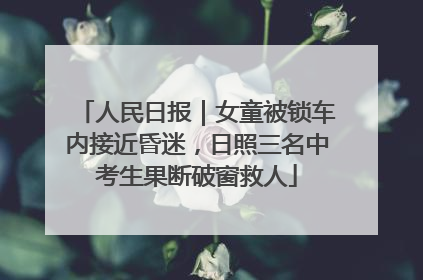 人民日报｜女童被锁车内接近昏迷，日照三名中考生果断破窗救人