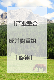 产业整合成并购重组主旋律