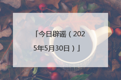 今日辟谣（2025年5月30日）