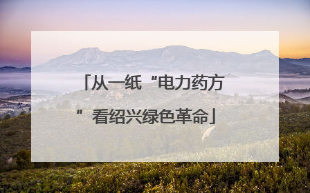 从一纸“电力药方”看绍兴绿色革命