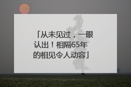 从未见过，一眼认出！相隔65年的相见令人动容