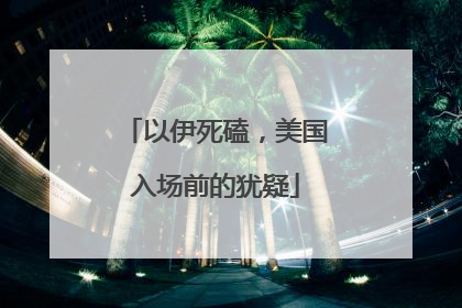以伊死磕，美国入场前的犹疑