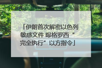 伊朗首次解密以色列敏感文件 曝格罗西“完全执行”以方指令