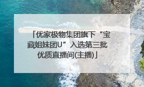 优家极物集团旗下“宝藏姐妹团U”入选第三批优质直播间(主播)