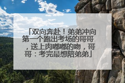 双向奔赴！弟弟冲向第一个跑出考场的哥哥，送上肉嘟嘟的吻，哥哥：考完最想陪弟弟